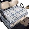 Generic Coprisedile per Golf Cart Universale Floreale Blu 130x79 cm | Poliestere Traspirante