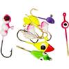 Elchuiaby Acciaio ad alto tenore di carbonio Jig Heads 15pcs Multicolor | Costruzione in acciaio ad alto tenore di carbonio, per ami durevoli, resistenti alla ruggine, kit da 15 pezzi