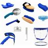 MotiveTech 10 Pezzi Kit Borsa Cilindrica Trasparente Portatile Kit Toeletta con Borsa Portaoggetti Facile da Usare per Groom Equini