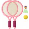 Tsawntd Set da Badminton per Bambini 2 Pezzi, Racchette da Tennis per Bambini per Giochi Indoor e Outdoor, Giocattoli da Gioco per Genitori e Figli Stile 1
