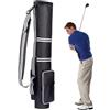 Generico Lightweight Golf Sunday Bag - Holds 3-9 Clubs Portable Carry Case | | Compact Travel Golf Club Organizer, Padded Shoulder Strap Carrier, for Men Women, Pitch & Putt, Driving Range & Mini Golf