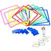 Generic Anelli di salto per bambini loop quadrati condizionamento agilità | Jumping Gioco All'aperto Divertimento Condizionamento Agilità Formazione per Indoor Outdoor Kids Playground