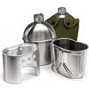 LXGXFNB Set Borraccia Acciaio Inox Camping Gavetta Tazza Manico Pieghevole | Resistente Acciaio Inossidabile 304 Include Borraccia Tazza E Supporto Stufa Antiperdita for Campeggio Trekking