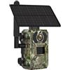 Tsawntd Solar Trail Camera, Telecamera da Gioco Wireless con connettività 4G per Caccia e Fauna Selvatica, telecamere di Sicurezza ad energia Solare con Visione Notturna e archiviazione su Cloud, UE