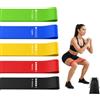 SEASJHBAY Set di fasce da fitness con 5 livelli di resistenza, bande di resistenza per allenamento della forza, fasce da ginnastica, per yoga, pilates, casa e palestra