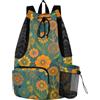 JUNZAN Borsa impermeabile con coulisse per attrezzi da nuoto multi-tasca con | Resistente all'usura Panno di Poliestere Sottile Borsa Sportiva Palestra Allenamento & Fitness Formazione Colorful Vintage