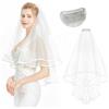 YOFASEN Velo da Sposa - Velo da Sposa con Pettine Elegante 2 Strati Velo Sposa Tulle per Feste in Costume da Sposa Giochi di Ruolo Fotografia Addio al Nubilato