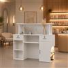 DEZAGCE Bancone bianco con LED, vano portaoggetti e cassetti chiudibili