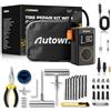 AUTOWN 54 Pezzi Kit Riparazione Auto con Compressore Aria Portatile | Mini Pompa d'Aria Elettrica con Torcia LED, kit riparazione pneumatici auto per Auto, Bicicletta, Moto, Palloni