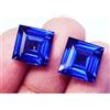 harshj_0 Blue Zaffiro Naturale 8-10 Ct Coppia Certificata Square Loose Gem H145