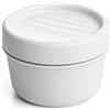 TATAY Contenitore Alimenti 0,2 L 8,5x8,5x6 cm Senza BPA Coperchio a Vite | Contenitore Alimenti Cucina | Chiusura Ermetica | Adatto alla Lavastoviglie | Adatto al Microonde | Adatto al Freezer, Bianco