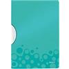 LEITZ WOW ColorClip in PPL - capacità 30 fogli - f.to A4 - Acqua marina metallizzato - 41850151