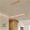 IWANTDO Legno LED Luce Sala da pranzo Lampada a sospensione Tavolo da pranzo Dimmerabile Lampadario con telecomando per Cottura Ufficio Bar Moderno Design Altezza regolabile Bianco Paralume (Wood,L80cm)