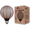 greenandco® Lampadina decorativa LED dimmerabile stile vintage nero (foglie) E27 G125 4W 100lm 1800K (bianco molto caldo) 300° 230V, senza sfarfallio