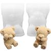GVMJHYK 2pcs Cubetti Ghiaccio Silicone Stampo,Muffa Del Silicone Dell'Orso Del Ghiaccio,Muffa Della Colata Di Forma Dell'Orso 3D,Decorazione Della Caramella Della Candela Profumata Del Dolce Di Diy