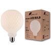 greenandco® Lampadina LED dimmerabile stile vintage opale con rombi E27 G125 4W 350lm IRC90+ 3000K (bianco caldo) 360° 230V, senza sfarfallio