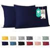 Dreamzie - Federa Cuscino 30x50 cm - Set da 2-100% Cotone - Blu Navy | Certificato Oeko-Tex · Cerniera · Jersey · 150 g/m² · Traspirante · Lavabile · Morbida · Copricuscino per Divano e Letto