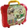 Multiprint - travel dinosauri - coloring set con timbri e colori