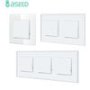 BSEED Interruttore della luce da parete standard UE 1/2Gang 1/2Way Interruttore a levetta Pannello in vetro Interruttore da parete di colore bianco On Off 10A 250V per scale