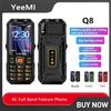 UNIWA YeeMI Q8 4G Telefono robusto Impermeabile Full Band Caratteristica Telefono 2.6 pollici HD SOS Pulsante Grande altoparlante Luce a LED Batteria 16800mAh