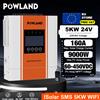 POWLAND Inverter Solare Ibrido POWLAND 5KW 24V con MPPT Parallelo, Spedizione Gratuita, BMS Opzionale, WIFI, Onda Sinusoidale Pura, RS485 - Disponibile nel Magazzino EU