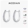 MODIAN D Colore Moissanite Orecchini a cerchio a forma di U Argento sterling 925 Squisita ed elegante fibbia per l'orecchio per le donne Gioielleria raffinata quotidiana