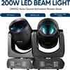 MINGJIE 2 Pezzi Fari LED Mobili da 200W con Effetto Beam, 12 Gobo/15 Colori/18 Prismi, Luci Sceniche Spot per DJ, Discoteca, Effetto Strobo per Bar, KTV, Feste
