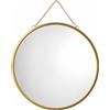 NONE LIN HOME RS22044 Specchio da parete rotondo piccolo con cornice nera