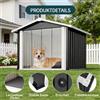NONE Cuccia per cani da esterno in plastica 102x91x84cm con tetto inclinato anti-UV ventilato per giardino e terrazza, grigio, Spedizione da magazzino locale