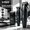 VGR Tagliacapelli Professionale Ricaricabile Combo Barbiere 3 in 1 Regolacapelli e Barba da Uomo V-640 S3