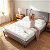 NONE Materasso Ibrido Doppio 140x200 20cm con Molle Insacchettate e Schiuma Memory Foam, Rigidezza Media, Isolamento dei Movimenti, Compresso Sottovuoto e Arrotolato