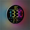 NONE Orologio da Parete Digitale Moderno da 10 Pollici RGB con 11 Modalità di Colore, Telecomando, Doppio Sveglia, Luce Notturna, Temperatura, Data e Display DST per Camera da Letto e Soggiorno