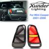 xunder Luci Posteriori a LED per Mini Cooper R50 R52 R53 1a Gen 2001-2008, Indicatori di Direzione Sequenziali, Gruppo Fari Posteriori Fumé