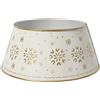 KAEMINGK Copri Base Albero di Natale Everlands Ferro Bianco Oro Ø70 cm