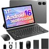 VELVDIVA Tablet 11 Pollici Android 16, 36GB RAM+512GB ROM (Espandibile 2TB), Octa-Core, 4G LTE + 5G WiFi, 2000 * 1200 INCELL,Widevine L1, GPS, Tablet con Tastiera, Penna, Mouse e Custodia/Grigio