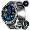 whraills Smartwatch Uomo con ECG/HRV, AI-GPT, Micro-Check-Up, BMI, Android iOS, Nero | 1,53" Orologio Fitness con Sonno/Frequenza Cardiaca/SpO2, Pressione Sanguigna, 120+ Sportive, 5ATM, Torcia LED, MET, SOS