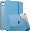 MoKo Cover per iPad (A16) 11a Gen./10a Gen. 2025/2022, Blu Nebbioso | per iPad Cover in TPU e Pelle PU Semi-Trasparente Sostegno Supporto Sottile con Morbido TPU Cover con Auto Svegliati/Sonno