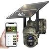 LEMNOI Fotocamera da caccia, 4G Fototrappola Solare con Scheda SIM Preinstallato, Telecamera Solare 2K PTZ Esterna con Pannello Solare, Visione Notturna a Colori, Rilevamento PIR