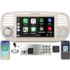 THIHPHOATLI Schermo Autoradio CarPlay wireless per FIAT 500 2007-2015 1 DIN Bluetooth | Sistema Linux,avvio rapido 2s,Plug&Play,CANBUS,Supporta telecamera posteriore e DAB+,comandi volante,DSP,RDS,USB,Android Auto