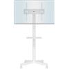 BONTEC Supporto TV da Pavimento per Schermi Plasma/LCD/LED 23-60 Pollici con Ruote, Carrello Staffa Porta Mobile Supporto TV Fino a 25 kg, Max VESA 400 x 400 mm (Bianco)