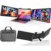 MAGICRAVEN Monitor Portatile per Laptop, 14 pollice FHD 1080P Doppio Schermo PC Portatile, Portable Monitor IPS per 14" a 16" Laptop, Compatibile con Windows, Mac, Chrome（Con Borsa per Computer）