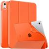 MoKo Cover per iPad (A16) 11a Gen./10a Gen. 2025/2022, Arancione | per iPad Cover in TPU e Pelle PU Semi-Trasparente Sostegno Supporto Sottile con Morbido TPU Cover con Auto Svegliati/Sonno
