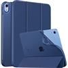 MoKo Cover per iPad (A16) 11a Gen./10a Gen. 2025/2022, Blu Marino | per iPad Cover in TPU e Pelle PU Semi-Trasparente Sostegno Supporto Sottile con Morbido TPU Cover con Auto Svegliati/Sonno