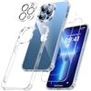 FLLAO 4 in 1 Cover per iPhone 13 Pro 6.1", Trasparente | 2 Pellicola Vetro Temperato e 1 Fotocamera Protettiva, Cuscino d'aria integrato, Antiurto Antigraffio Custodia