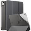 MoKo Cover per iPad (A16) 11a Gen./10a Gen. 2025/2022, Grigio Siderale | per iPad Cover in TPU e Pelle PU Semi-Trasparente Sostegno Supporto Sottile con Morbido TPU Cover con Auto Svegliati/Sonno