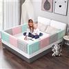 UISEBRT - Sponda di protezione anticaduta per lettino bambini, 50 cm, altezza regolabile con 5 fori, sponda adatta per letto matrimoniale e lettino dei bambini (50cm, lino grigio)