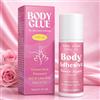 Halldeli Colla per il Corpo Roll-On per Vestiti, Skin Glue Impermeabile e Resistente al Sudore, Adesivo Corpo Trasparente Invisibile per Reggiseni, Calze, Costumi & Parrucche, Duraturo, Facile da Lavare Via
