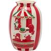 Vaso in Ceramica con Cavallo da Giostra H33 D24 Bianco e Rosso - EDG Enzo De Gasperi