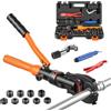 VEVOR Pressatrice Idraulica Manuale per Tubi con 9 Ganasce TH16-TH32 e V12-V28, Pinza Crimpatrice per Tubi PEX, Multistrato, Acciaio Inox e Rame, M12 M15 M18 M22 M28 V12 V15 V18 V22 V28, con Valigetta
