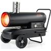 VEVOR Cannone Termico Diesel a Combustione Indiretta con Termostato Nero, Riscaldatore a Cherosene ad Aria Forzata Potenza 20 kW, per Garage, Magazzino, Officina e Cantiere, in Acciaio al Carbonio